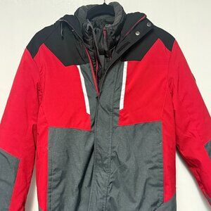 ZeroXPosur Winter 3-in-1 Hooded Coat Boys Red / Gray / Black Sz 14/16
